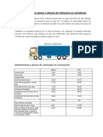 Caracteristicas Pesos y Alturas de Vehículos en Carreteras