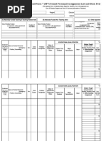 School Form 7 (SF7) School Personnel Assignment List and Basic Profile