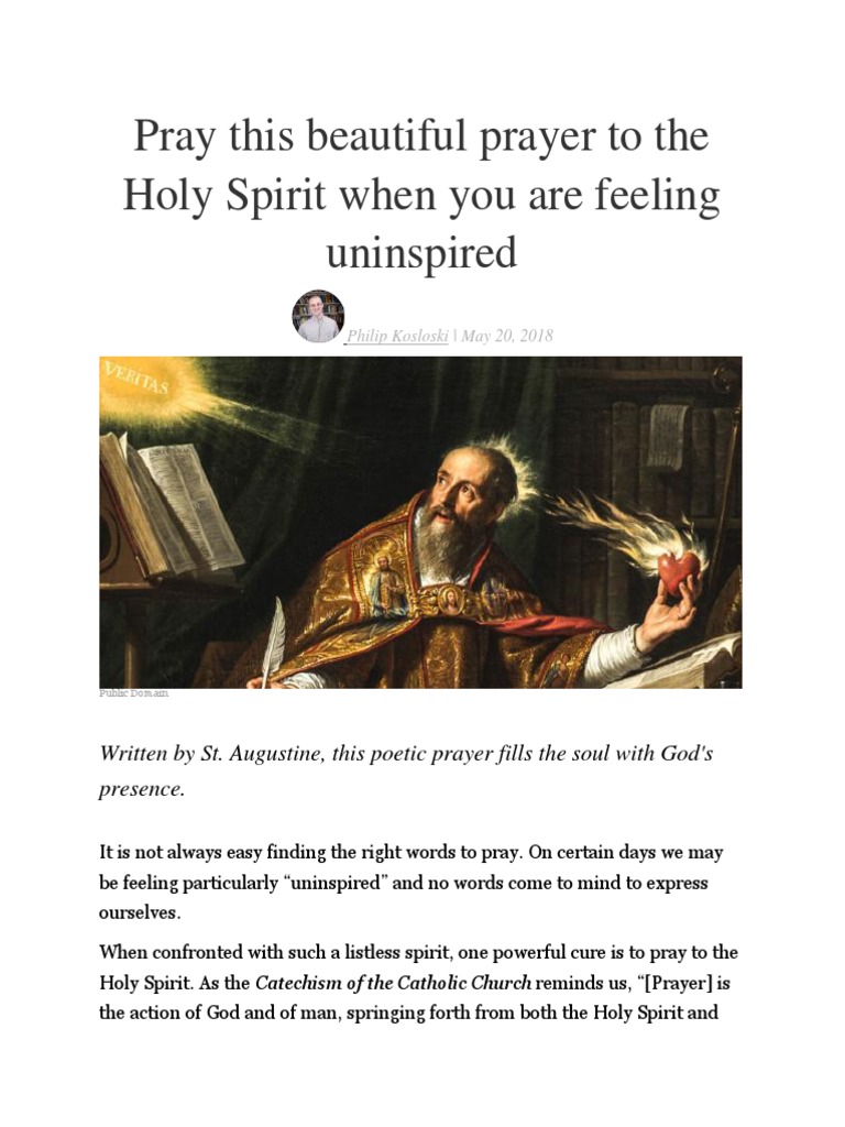 Prayer to the Holy Spirit for Inspiration | PDF | God In Christianity ...