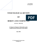 Toxicological Review OF Boron and Compounds: (CAS No. 7440-42-8)