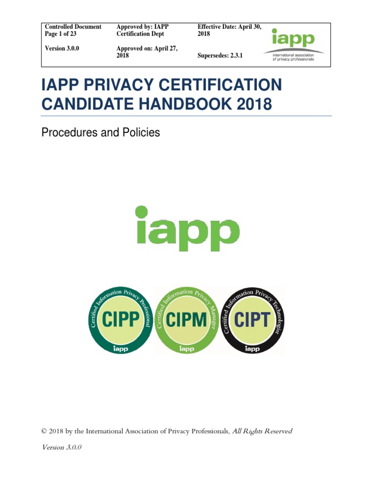 IAPP Privacy Certification Candidate Handbook 3.0.0 | PDF ...