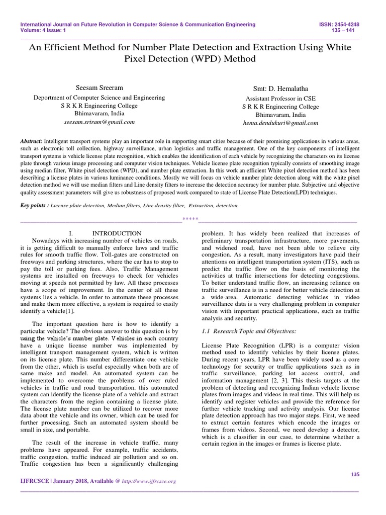 An Efficient Method For Number Plate Detection and Extraction Using ...