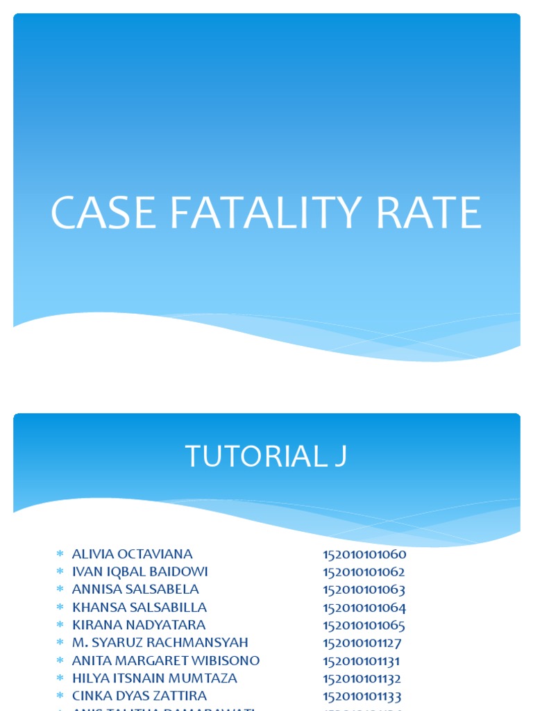 Menghitung Case Fatality Rate (CFR) | PDF