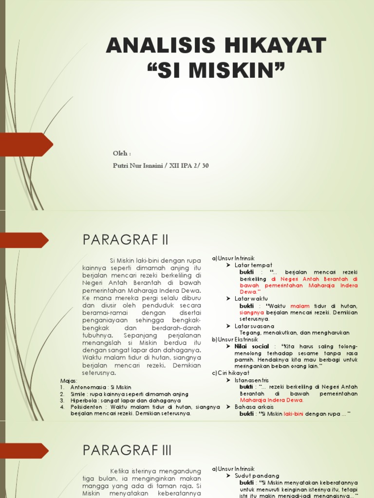 Analisis Hikayat Si Miskin Xii Ipa 2