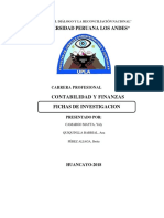 Fichas de investigación sobre la carrera de Contabilidad y Finanzas