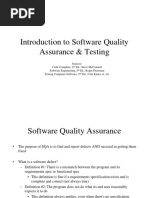 Introduction To Software Quality Assurance & Testing