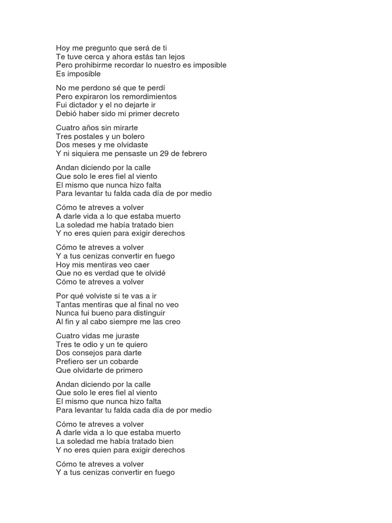 Canción Letra | PDF