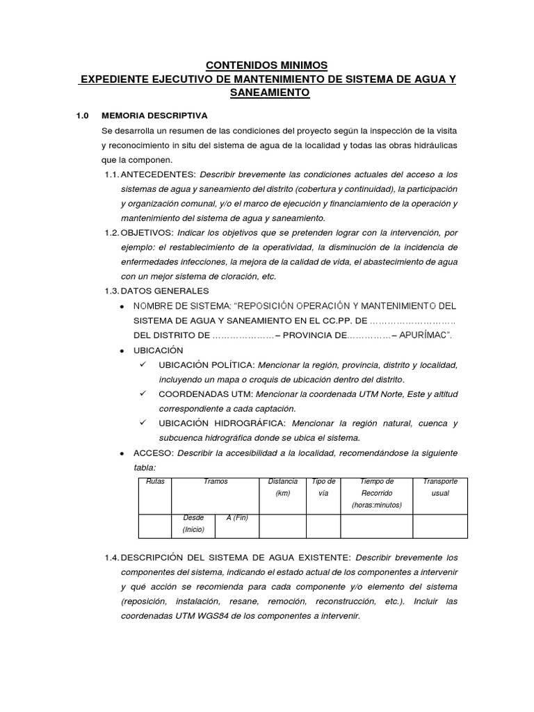 Mantenimiento del Sistema de Agua y Saneamiento | PDF | Presupuesto | Agua