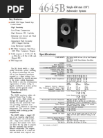 Single 460 MM (18") Subwoofer System Key Features:: Specifications