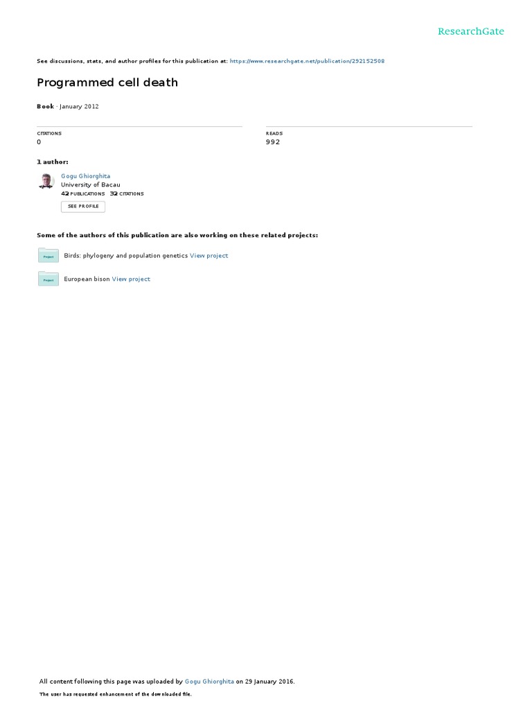Programmed Cell Death: January 2012 | PDF