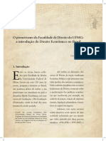 CLARK, Giovani. O Pioneirismo Da Faculdade de Direito Da UFMG a Introdução Do Direito Econômico No Brasil