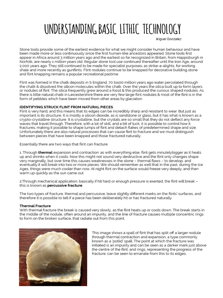 Understanding Lithic Technology V2 Pdf Flint Stone Age