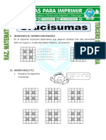 Ficha Crucisumas para Tercero de Primaria