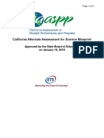 California Alternate Assessment For Science Blueprint: Approved by The State Board of Education On January 18, 2018
