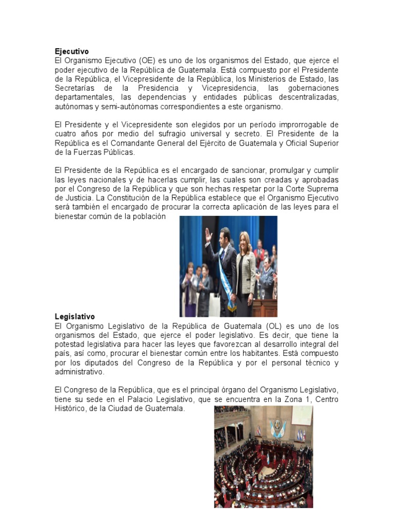 Estructura del Poder Ejecutivo en Guatemala | PDF | Guatemala | Esfera ...