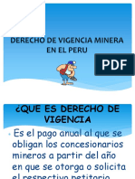 Derecho de Vivigencia Minera en El Peru