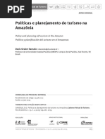 Políticas e Planejamento Do Turismo Na Amazônia