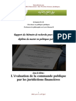 L'évaluation de La Commande Publique Par Les Juridictions Financières