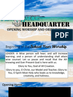 Opening Worship and Orientation