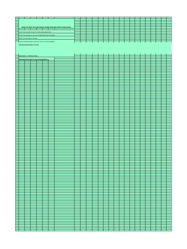 Using This Sheet You Can Change Scheme Code and Activity Code in Bulk ...