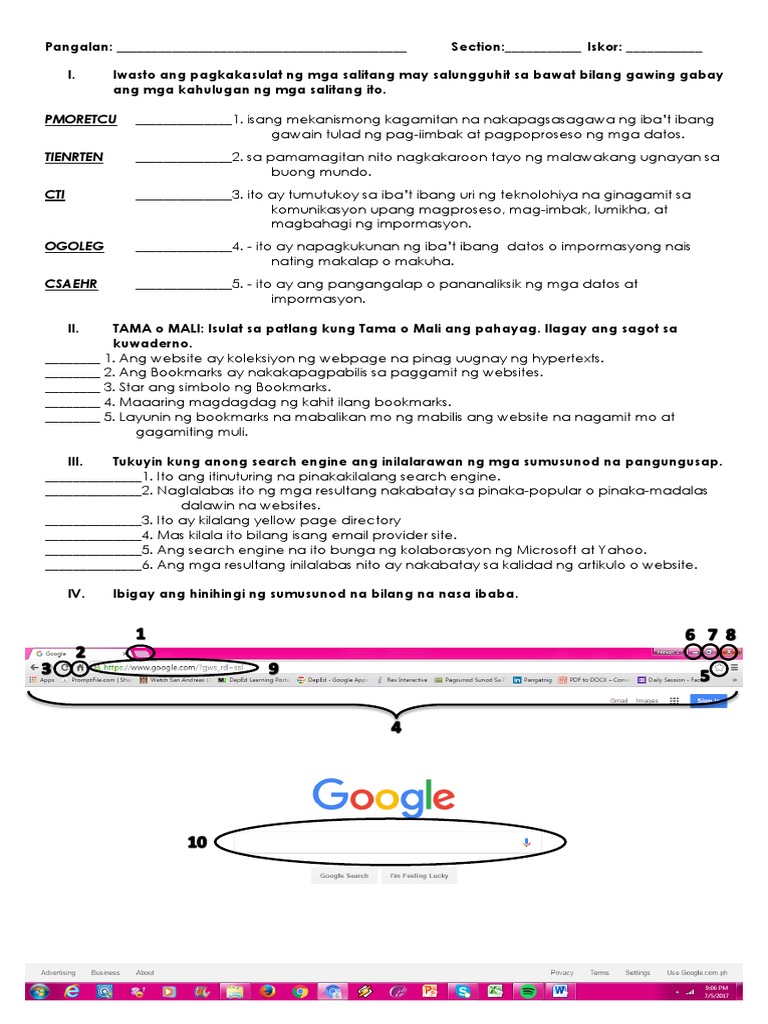 Ict Weekly Test1 | PDF