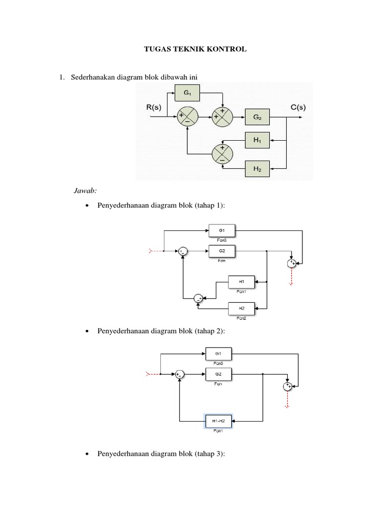 Tugas Teknik Kontrol Penyederhanaan Diagram Blok