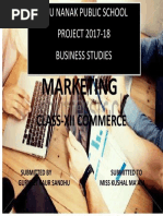 Guru Nanak Public School PROJECT 2017-18 Business Studies: Marketing