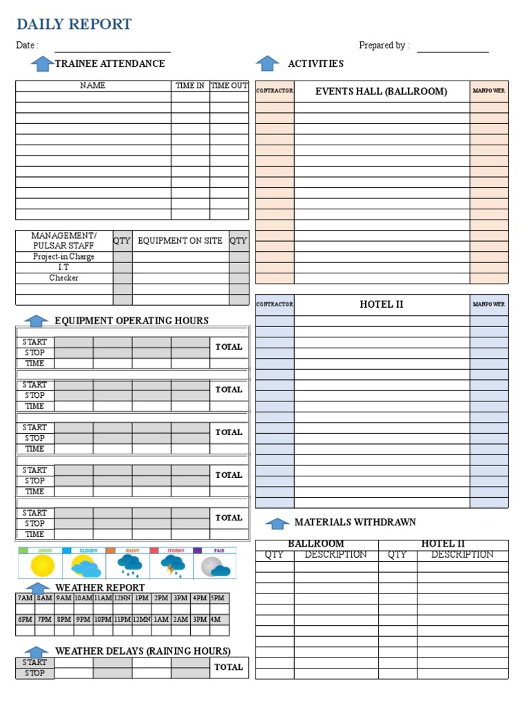 Daily Report - Hotel & Ballroom | PDF