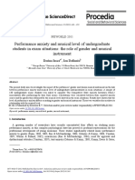 Performance Anxiety and Musical Level of Undergraduate Students in Exam Situations: The Role of Gender and Musical Instrument