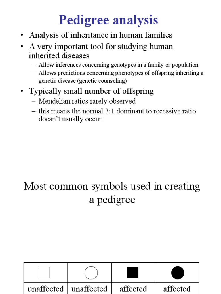 Pedigree Analysis of Genetic Disorders | PDF | Dominance (Genetics ...