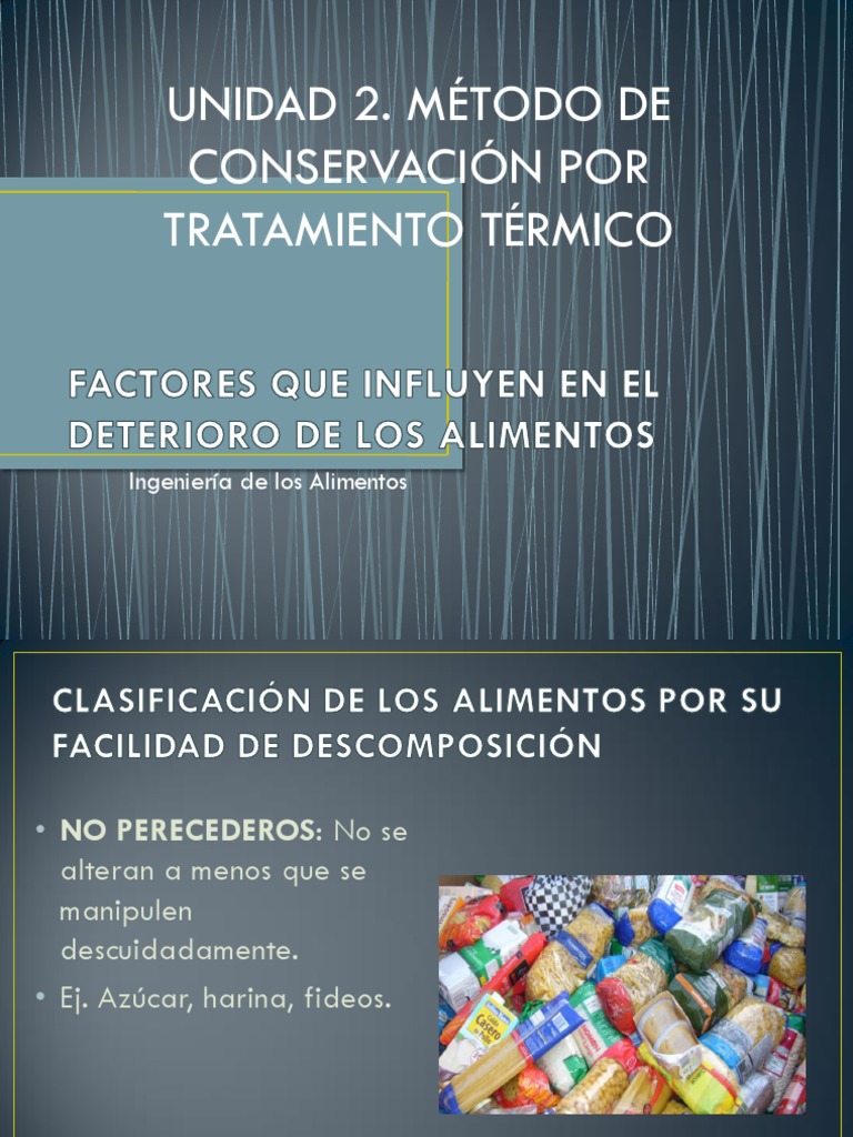Factores del Deterioro de Alimentos | PDF | Ph | Alimentos