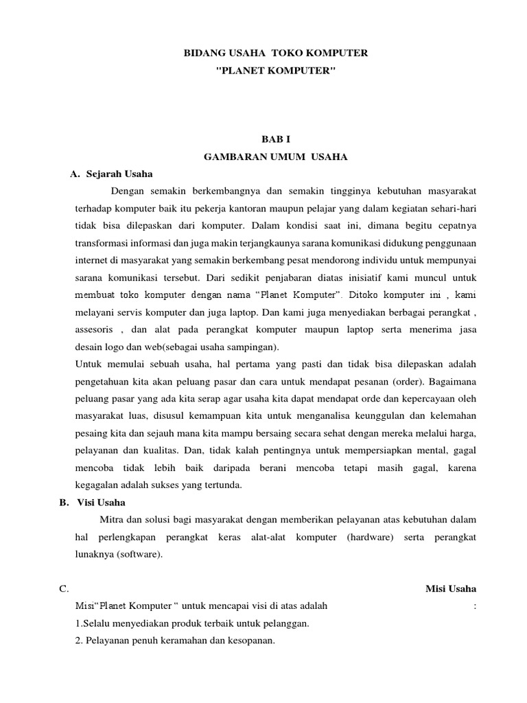 Proposal Toko Komputer