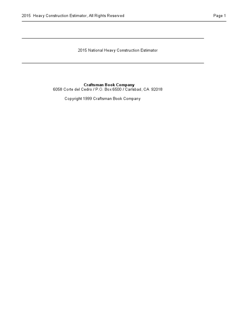 2015 Heavy Construction Estima | PDF | Flooring | Concrete