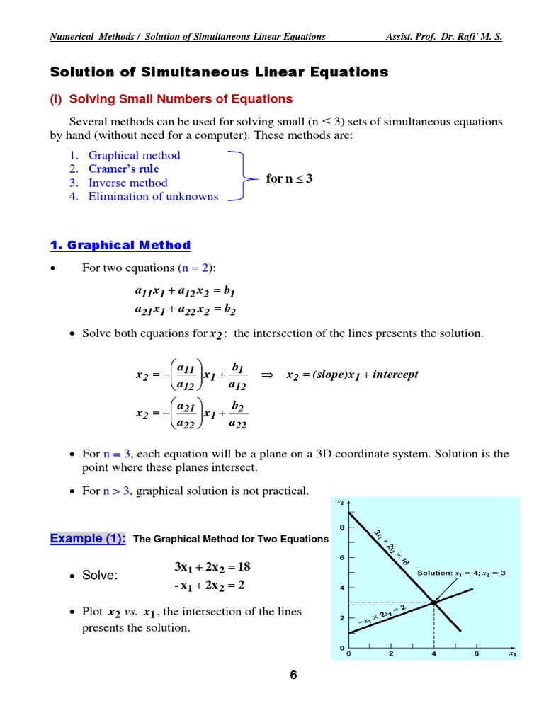 2 - Solution of Simultaneous Linear Equations - 26 Pgs New | PDF ...
