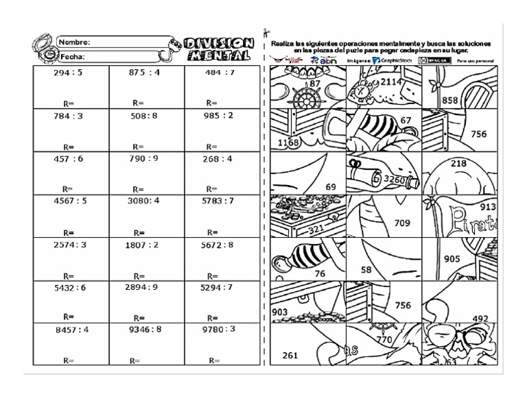 Ficha de Division Rompecabezas |