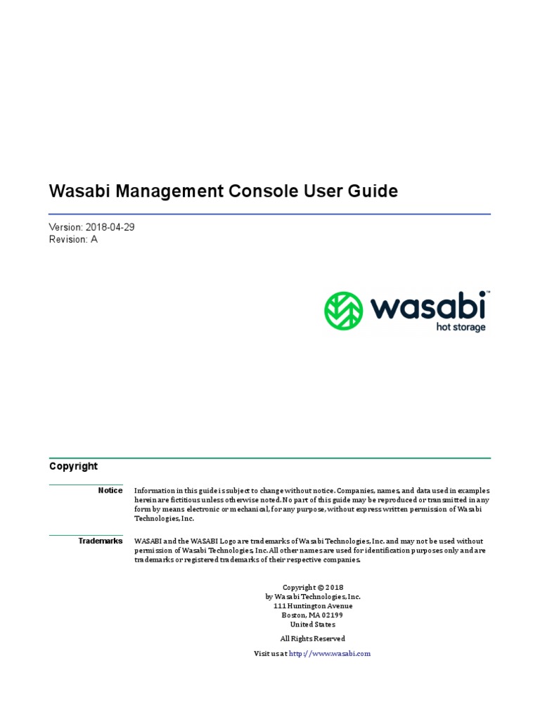 Wasabi User Guide | PDF | Computer File | Password