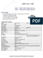 Apm Co., LTD: AAL - 7910 1CH Video Server AAL - 7940 4CH Video Server