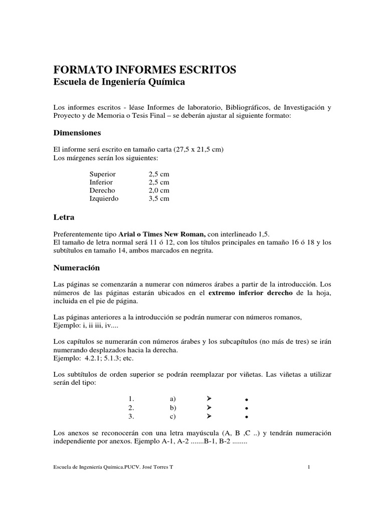 Formato Informes EIQ PDF | PDF | Información | Diseño