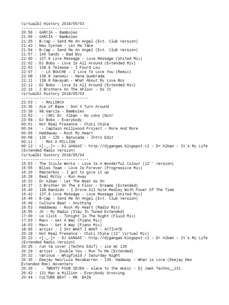 Track List | PDF | Remix | Disc Jockey