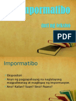 Tekstong Impormatibo at Mga Uri Nito