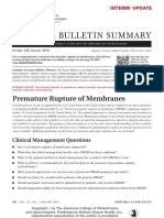 Practice Bulletin Summary: Premature Rupture of Membranes