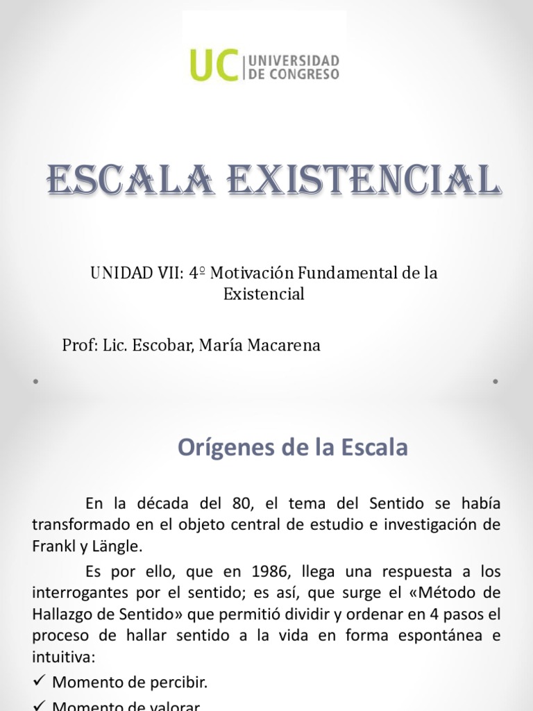 Escala Existencial y Riesgos Asociados | PDF | Existencialismo | Toma ...
