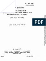 Is 4365 -1987(RA 2000) Application of Bitumen Mastic for Waterproofing of Roofs