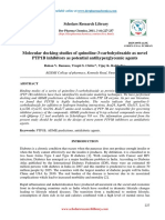 Molecular Docking Studies of Quinoline3carbohydrazide As Novel Ptp1b Inhibitors As Potential Antihyperglycemic Agents