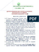 Reglamento FESTIVAl Poesia Dialettale Calabrese 2018