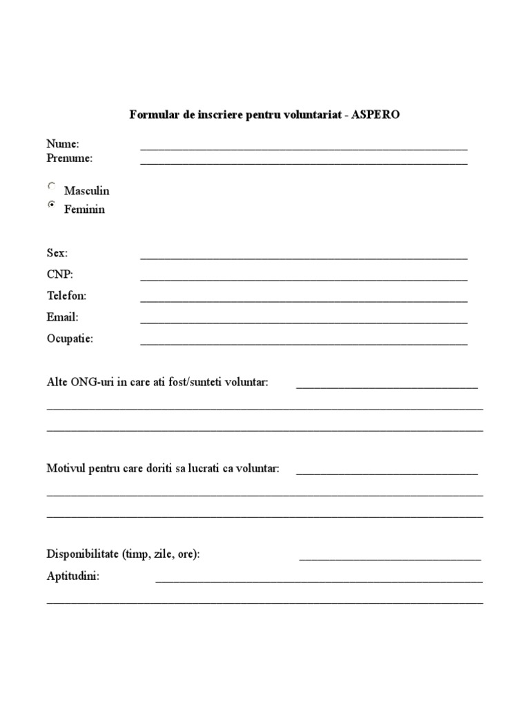 Formular de Inscriere | PDF