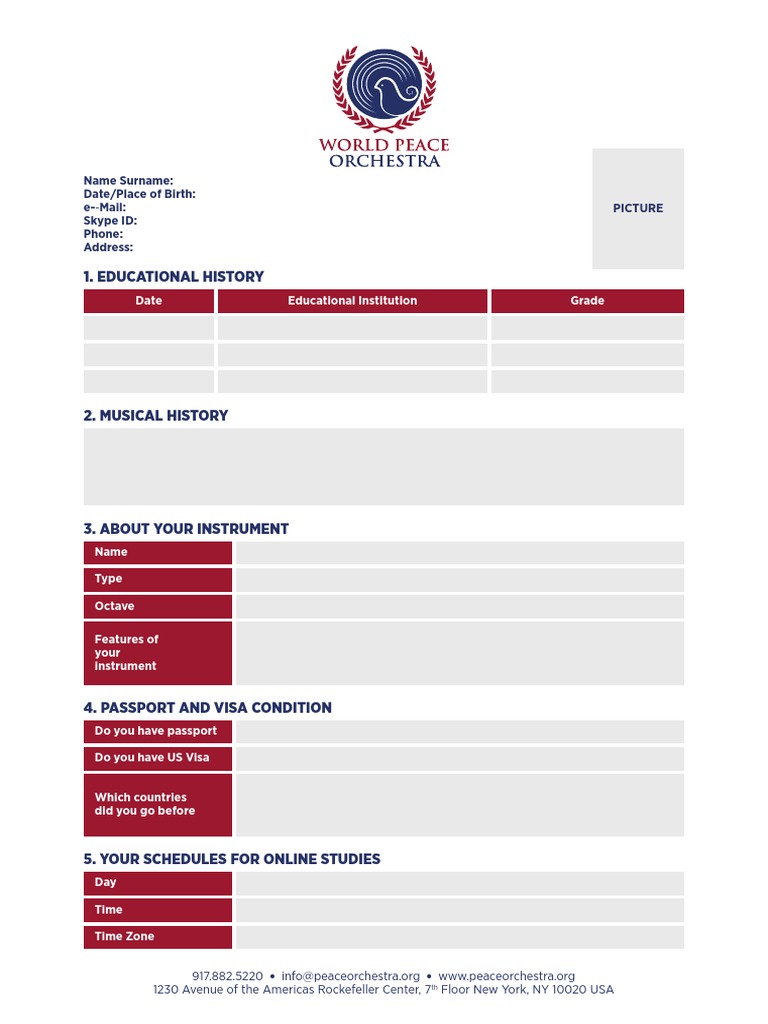 Tridactyl Musical Profile Form | PDF