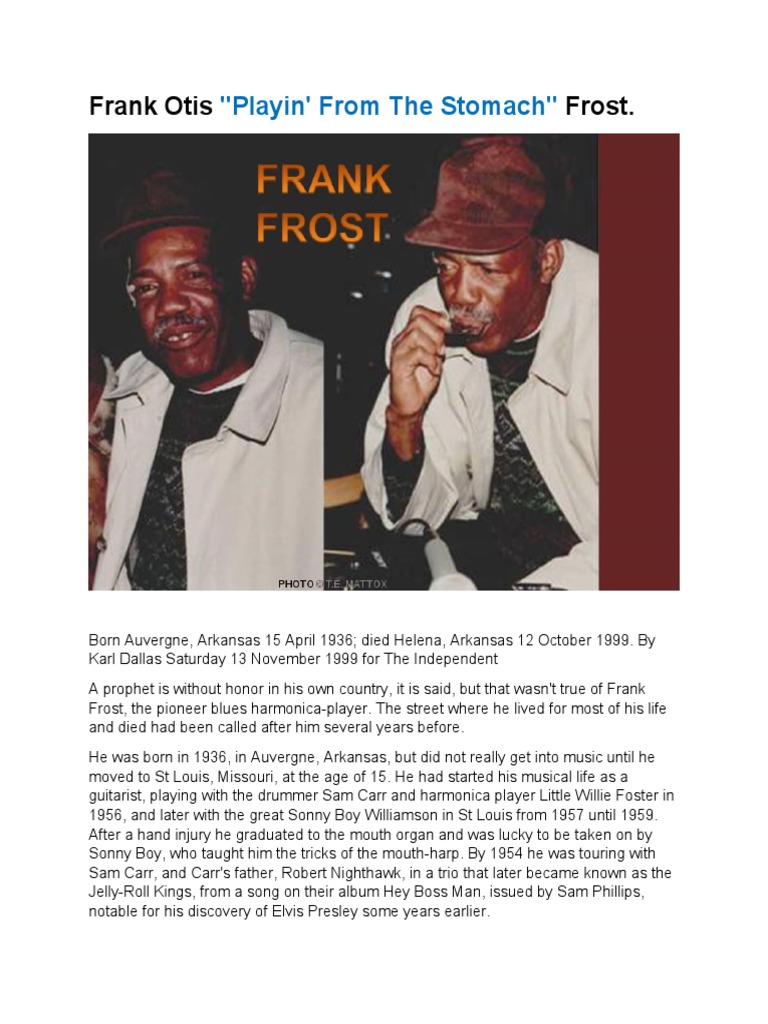 Frank Frost Blues African American Music