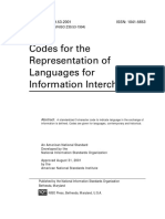 Codes For The Representation of Languages For Information Interchange