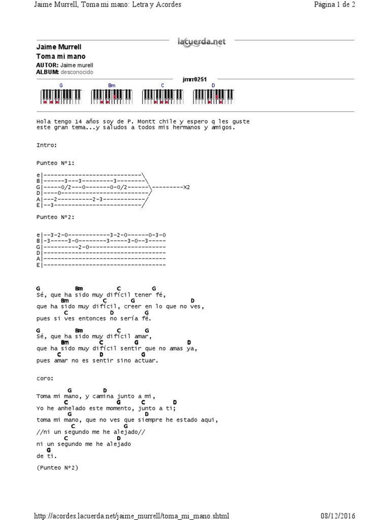 Jaime Murrell Toma Mi Mano Pdf Musica Grabada Musica Pop jaime murrell toma mi mano pdf